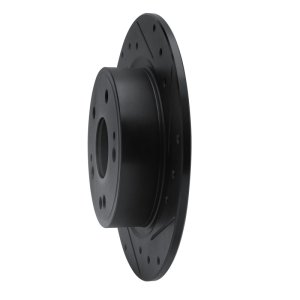 Honda HR-V Brake Rotor (1) - Rear Right - R1 Concepts - Drilled & Slotted - Black - `16-`25